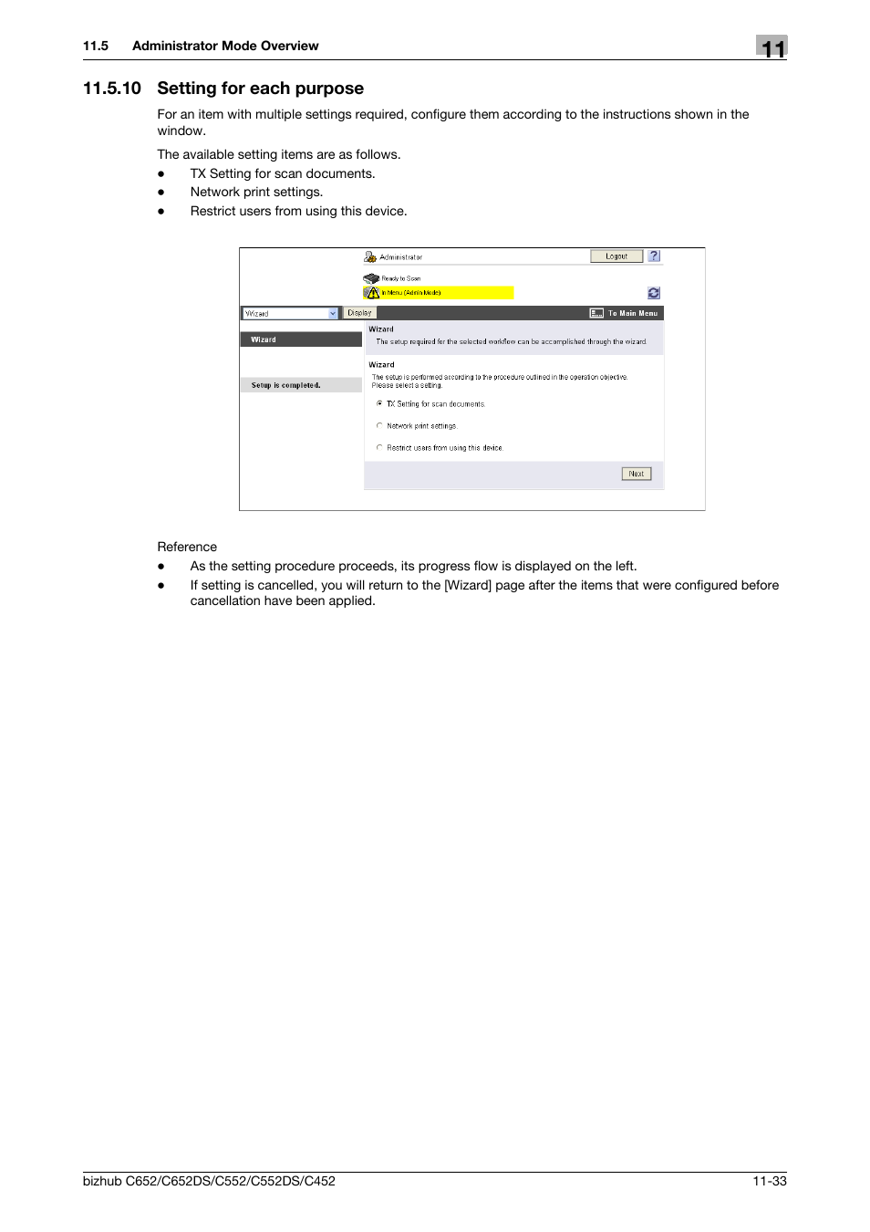 10 setting for each purpose, Setting for each purpose -33 | Konica Minolta BIZHUB C652DS User Manual | Page 262 / 294