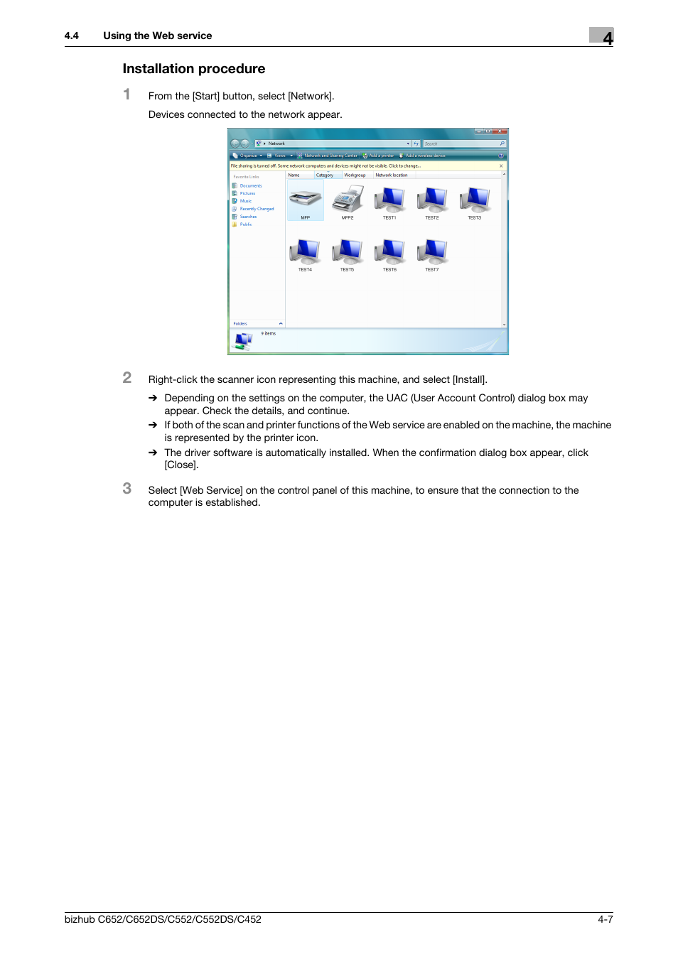 Installation procedure, Installation procedure -7 | Konica Minolta BIZHUB C652DS User Manual | Page 50 / 294