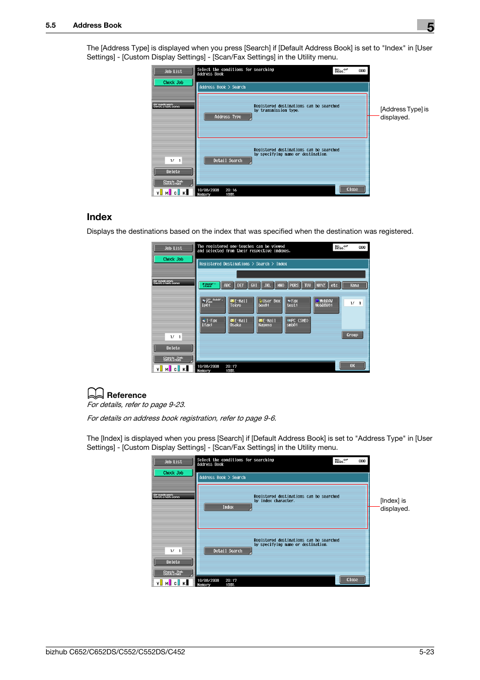 Index, Index -23 | Konica Minolta BIZHUB C652DS User Manual | Page 73 / 294