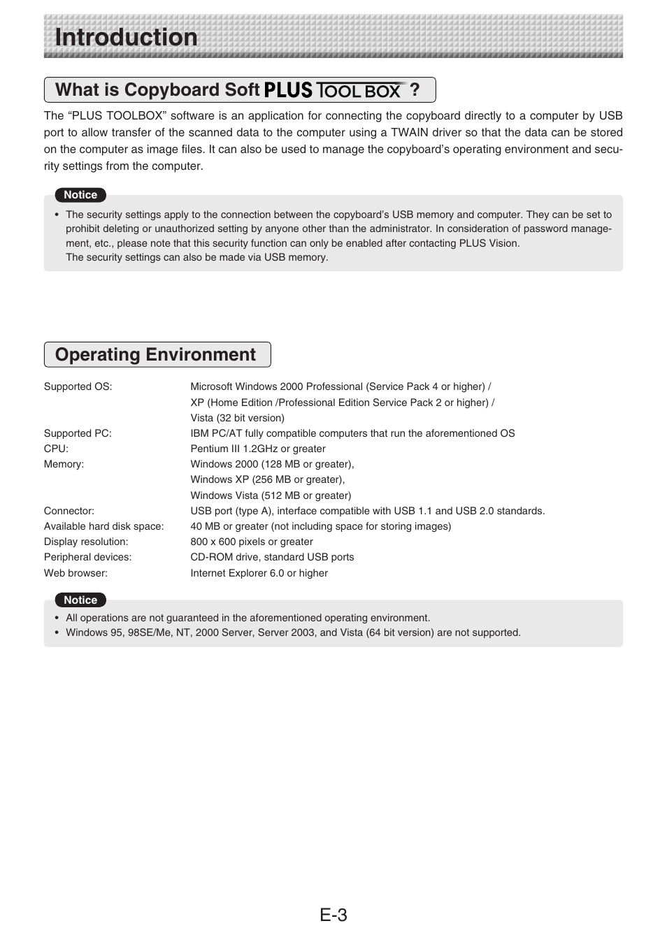 Introduction, What is copyboard soft plus toolbox, Operating environment | What is copyboard soft | Konica Minolta magicolor plus User Manual | Page 3 / 28