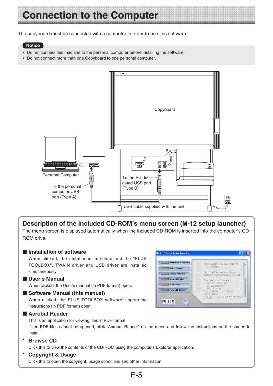 Connection to the computer | Konica Minolta magicolor plus User Manual | Page 5 / 28