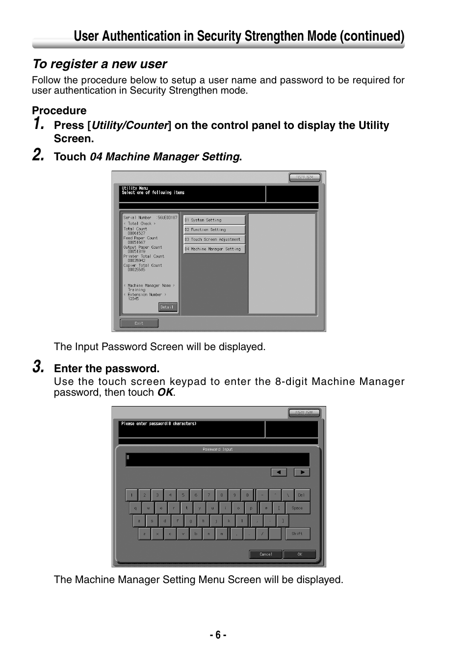 To register a new user | Konica Minolta bizhub PRO 1050eP User Manual | Page 14 / 48