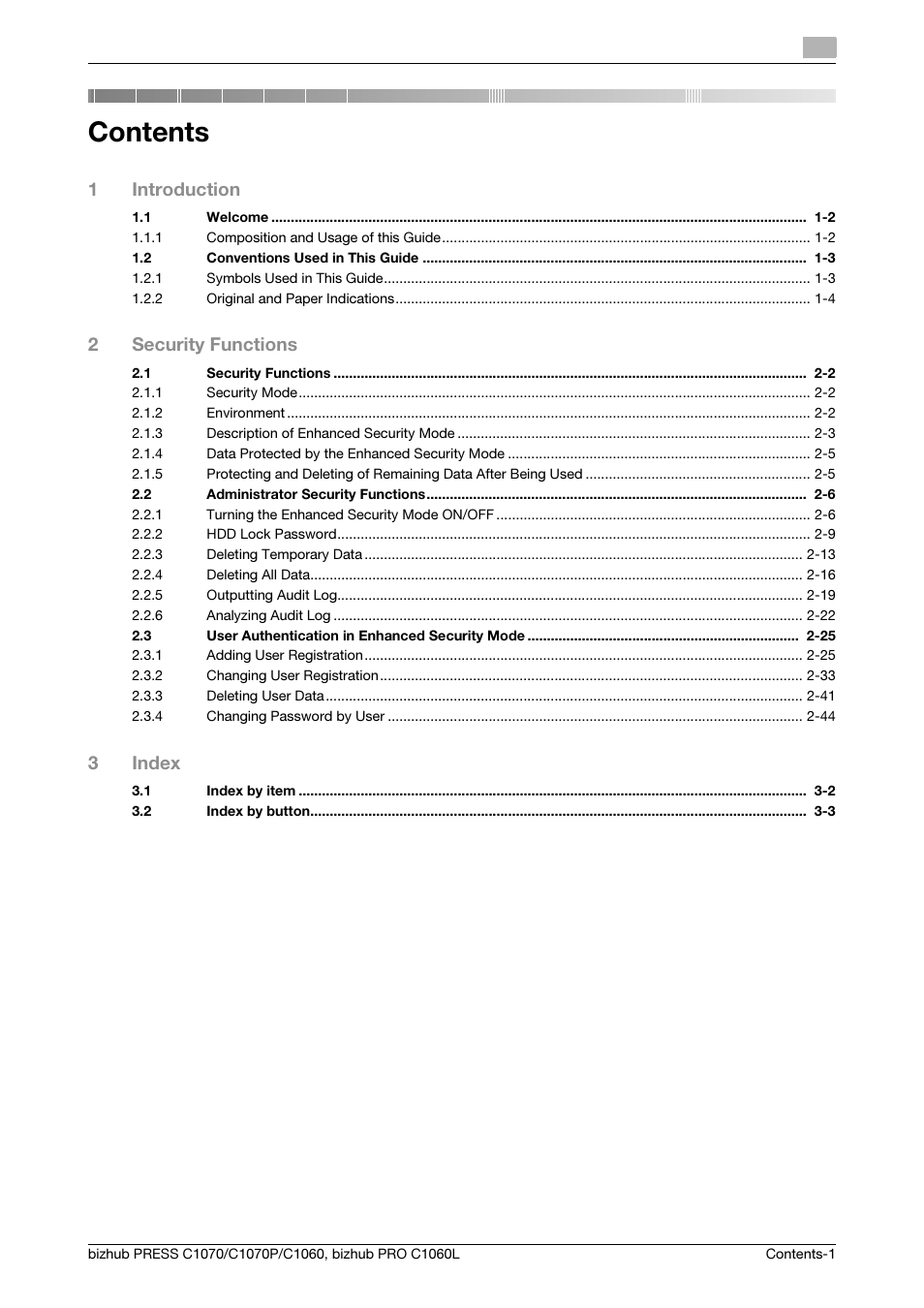 Konica Minolta bizhub PRESS C1060 User Manual | Page 3 / 68