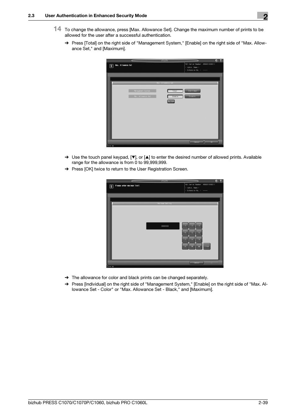 Konica Minolta bizhub PRESS C1060 User Manual | Page 47 / 68