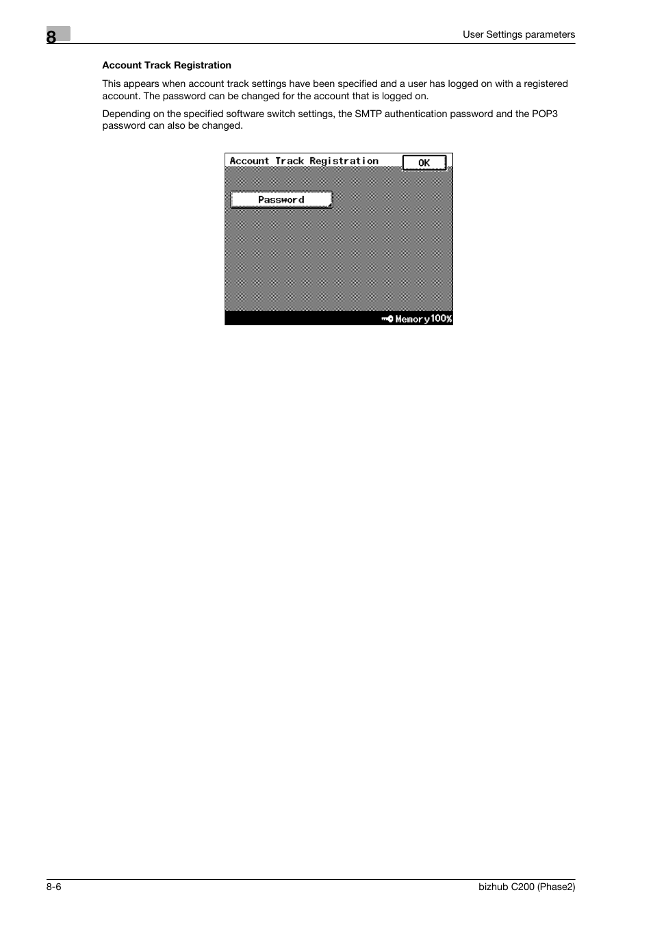 Account track registration | Konica Minolta bizhub C200 User Manual | Page 174 / 204