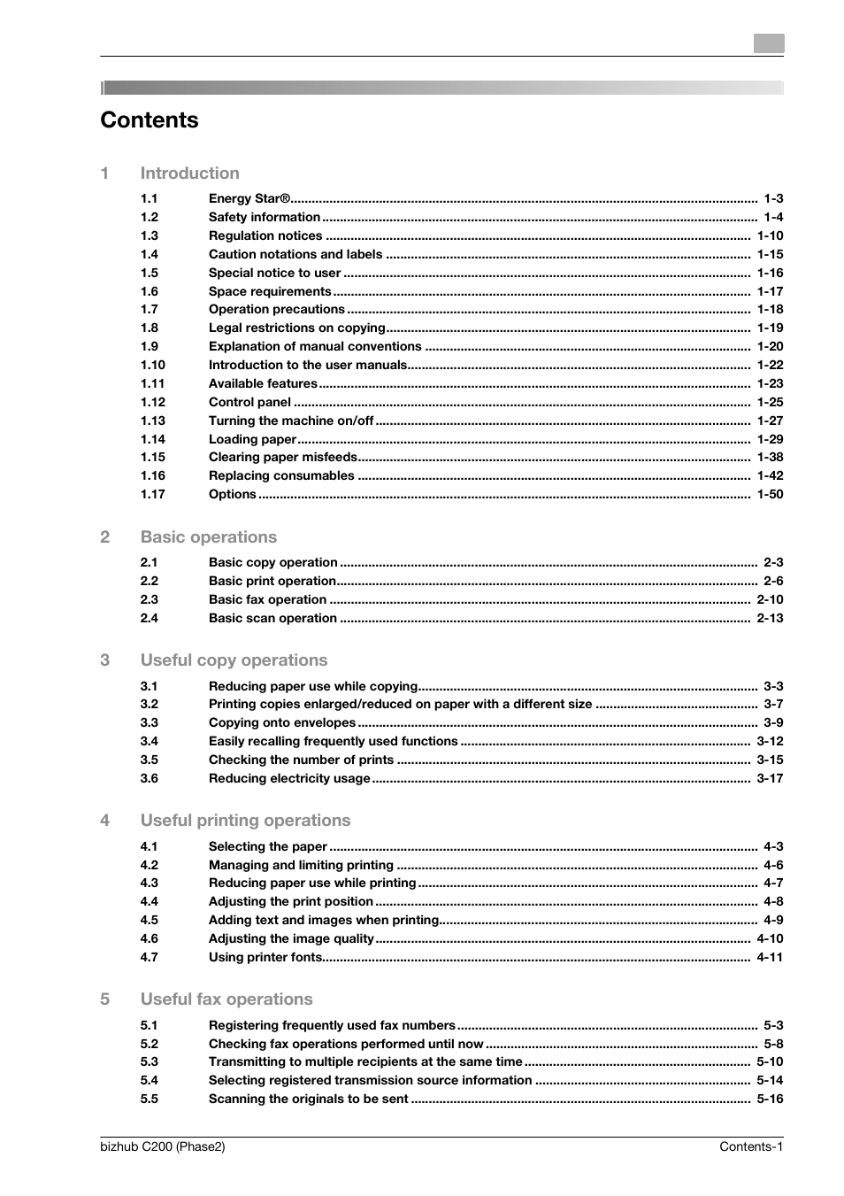 Konica Minolta bizhub C200 User Manual | Page 3 / 204