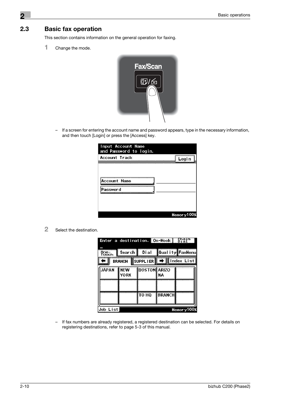 3 basic fax operation, Basic fax operation -10 | Konica Minolta bizhub C200 User Manual | Page 66 / 204