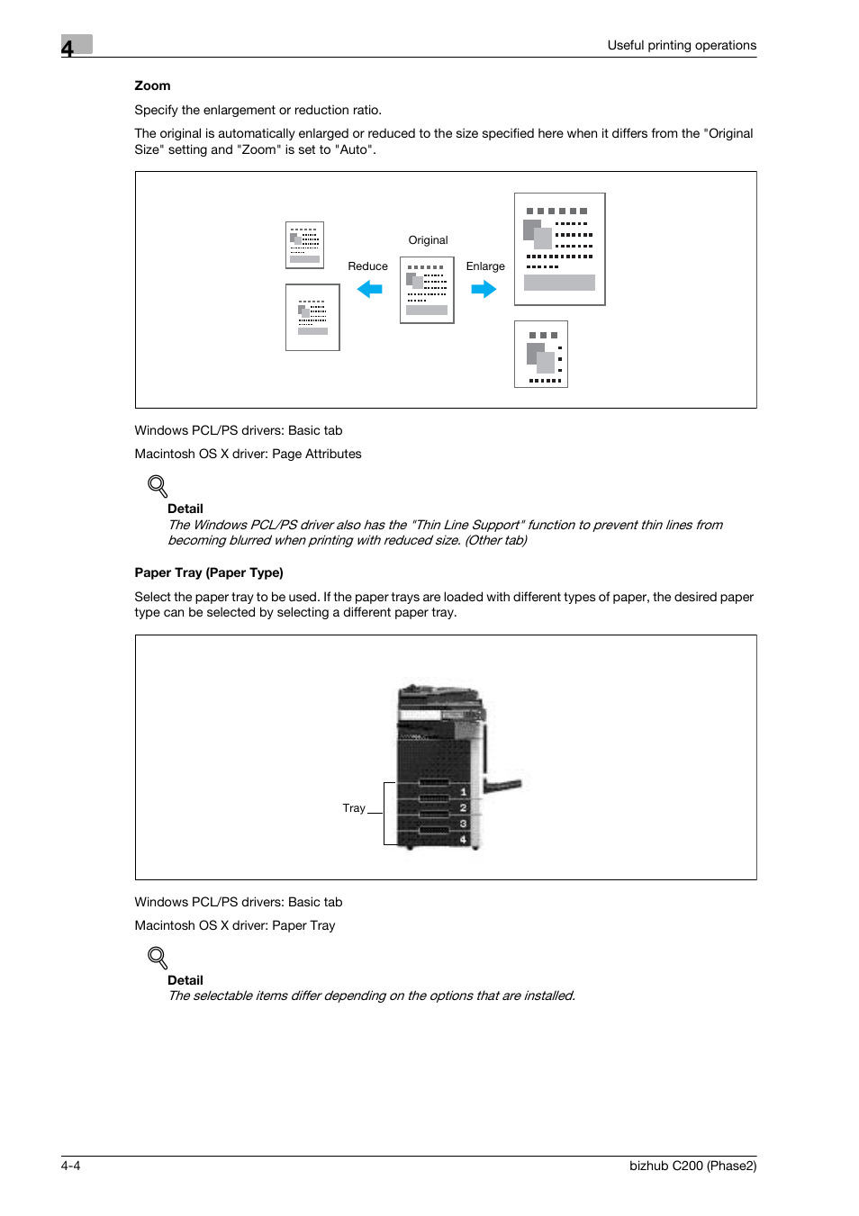 Zoom, Paper tray (paper type) | Konica Minolta bizhub C200 User Manual | Page 94 / 204