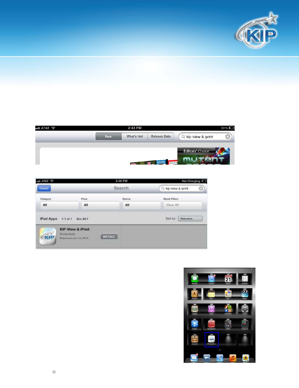 Option 2 – ipad, Kip iview & iprint application | Konica Minolta KIP C7800 User Manual | Page 5 / 10