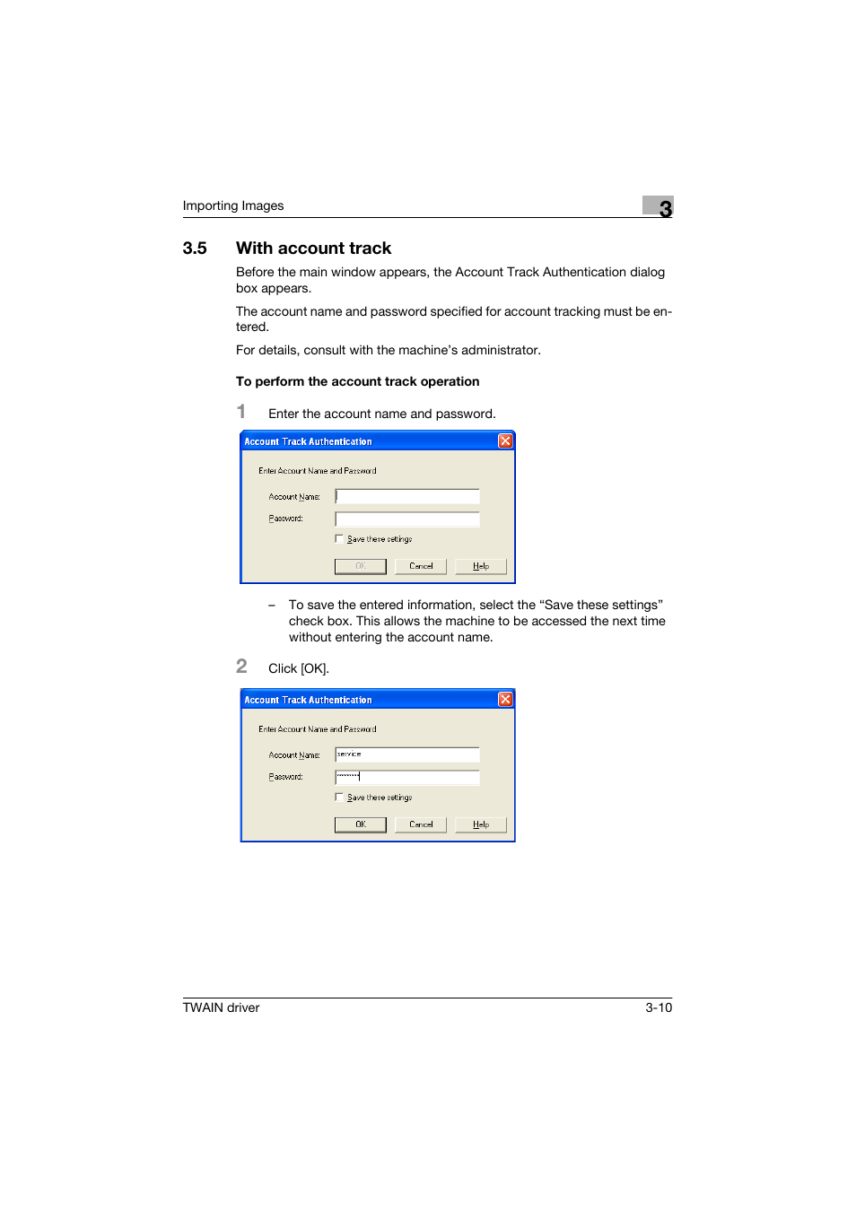 5 with account track, To perform the account track operation, With account track -10 | To perform the account track operation -10 | Konica Minolta bizhub C250 User Manual | Page 21 / 36