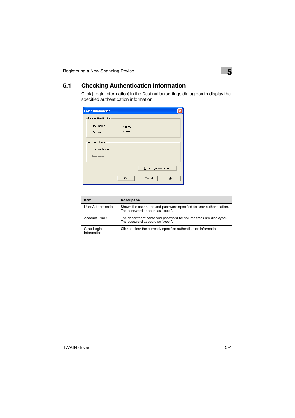 1 checking authentication information, Checking authentication information -4 | Konica Minolta bizhub C250 User Manual | Page 35 / 36