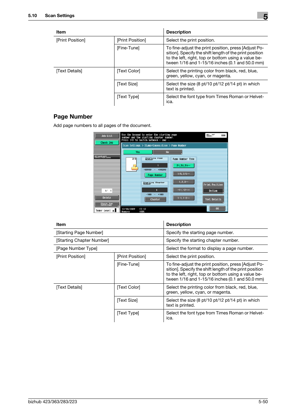 P. 5-50), Page number | Konica Minolta BIZHUB 223 User Manual | Page 111 / 319