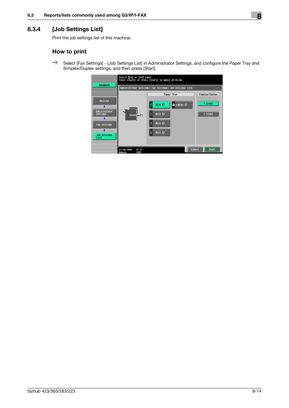 4 [job settings list, How to print, Job settings list] -14 how to print -14 | Konica Minolta BIZHUB 223 User Manual | Page 169 / 319