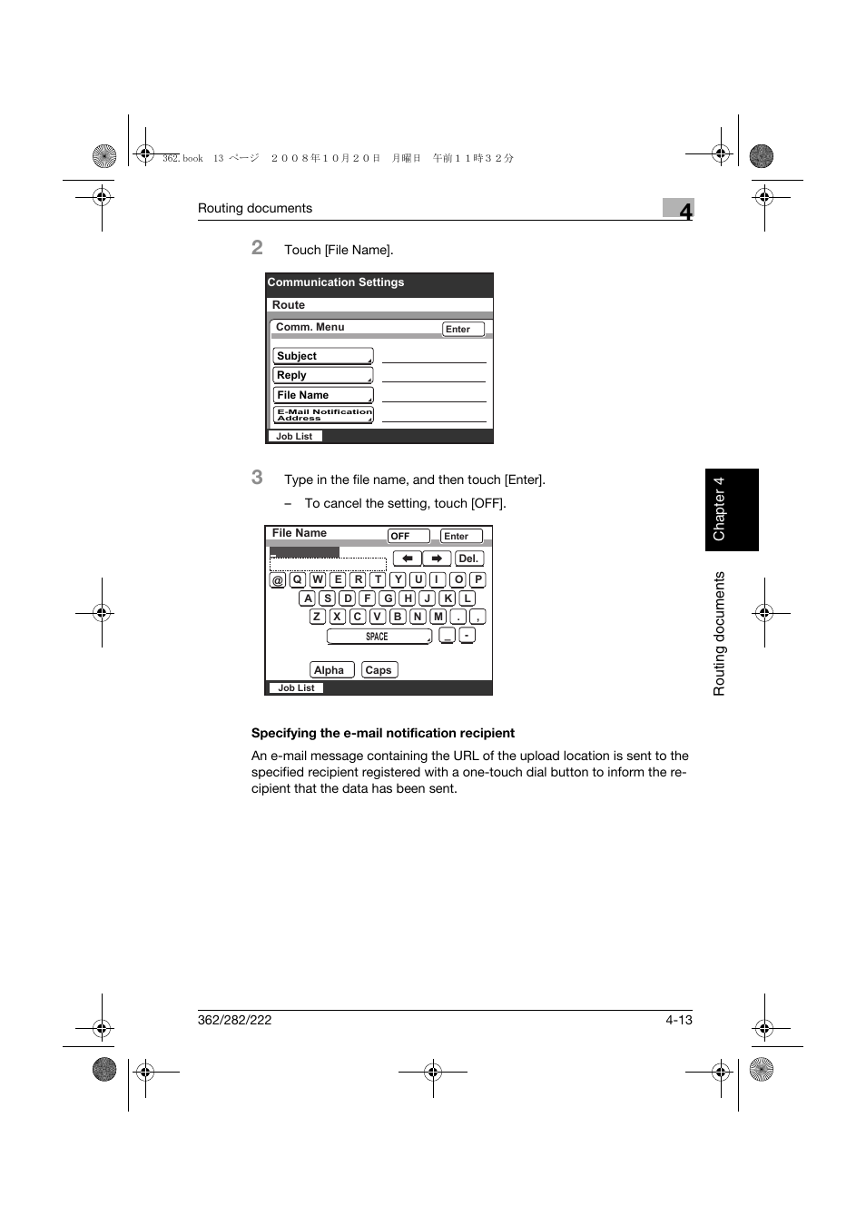 Specifying the e-mail notification recipient, Specifying the e-mail notification recipient -13 | Konica Minolta bizhub 282 User Manual | Page 104 / 204