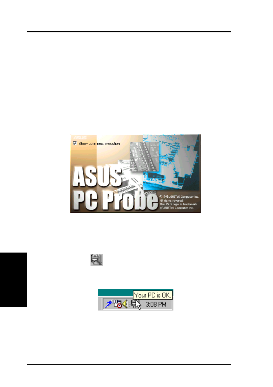 Software reference, 1 asus pc probe, 1 starting asus pc probe | Asus A7V133-C User Manual | Page 94 / 102