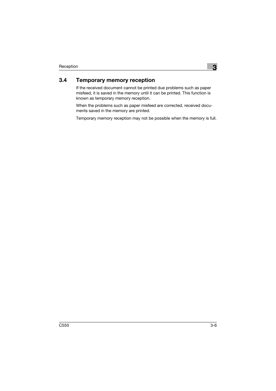 4 temporary memory reception, Temporary memory reception -6 | Konica Minolta bizhub C550 User Manual | Page 117 / 403