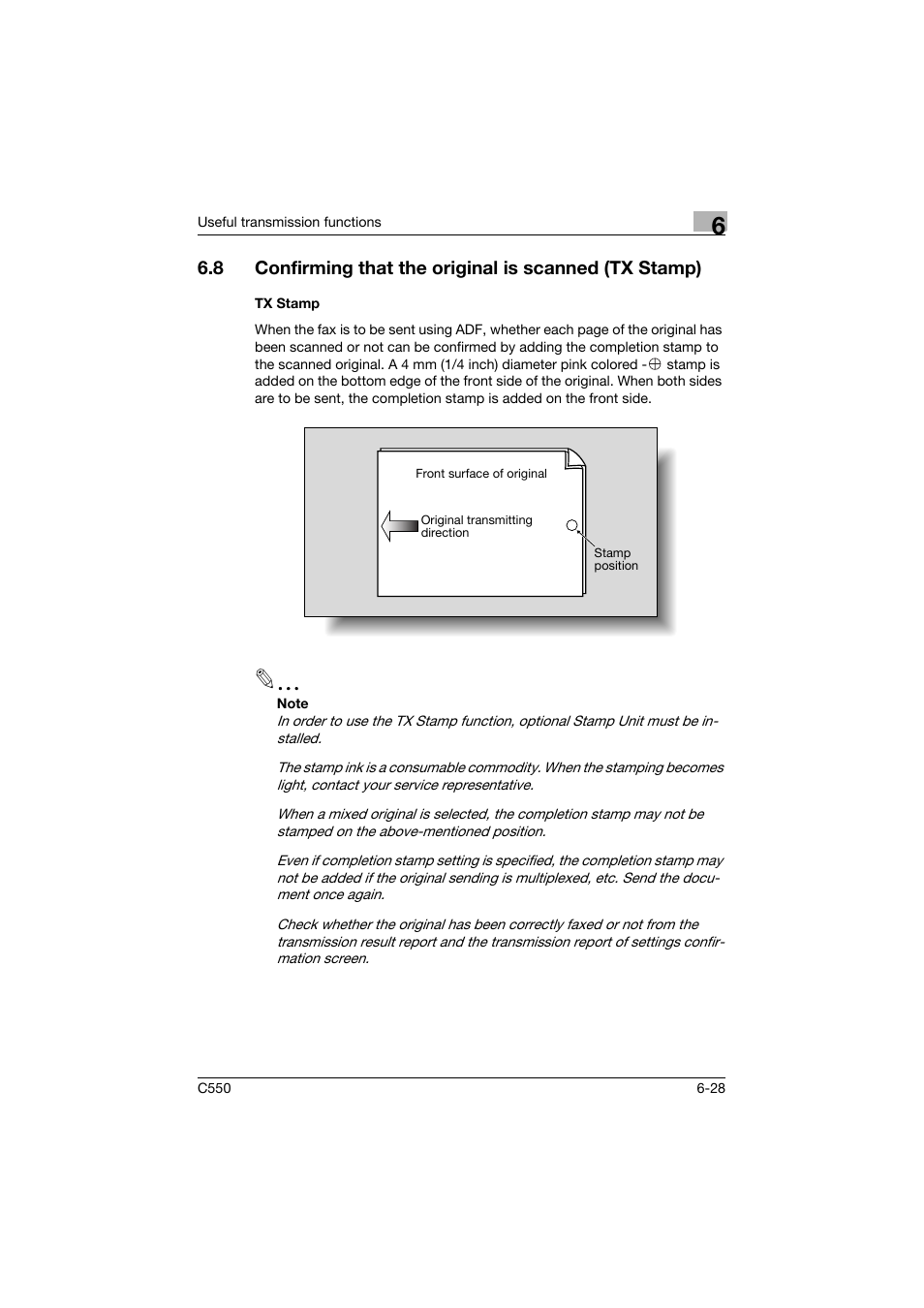 Tx stamp, Tx stamp -28 | Konica Minolta bizhub C550 User Manual | Page 172 / 403