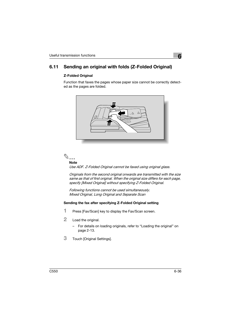 Z-folded original | Konica Minolta bizhub C550 User Manual | Page 180 / 403