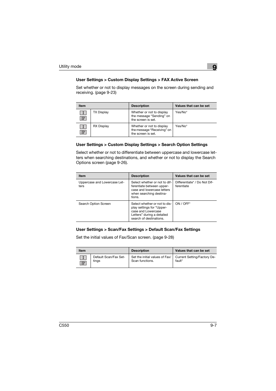 Konica Minolta bizhub C550 User Manual | Page 257 / 403