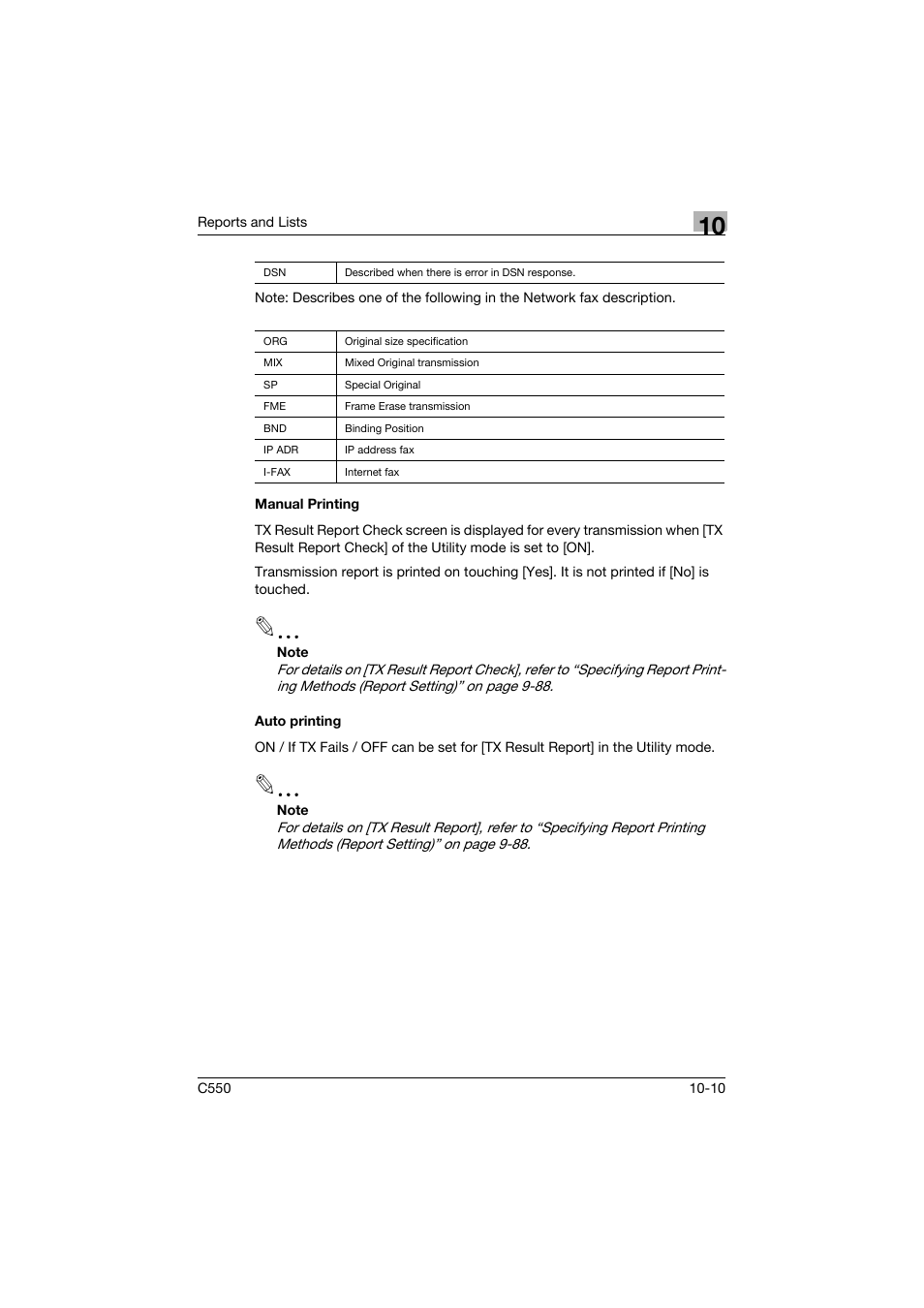 Manual printing, Auto printing, Manual printing -10 auto printing -10 | Konica Minolta bizhub C550 User Manual | Page 365 / 403