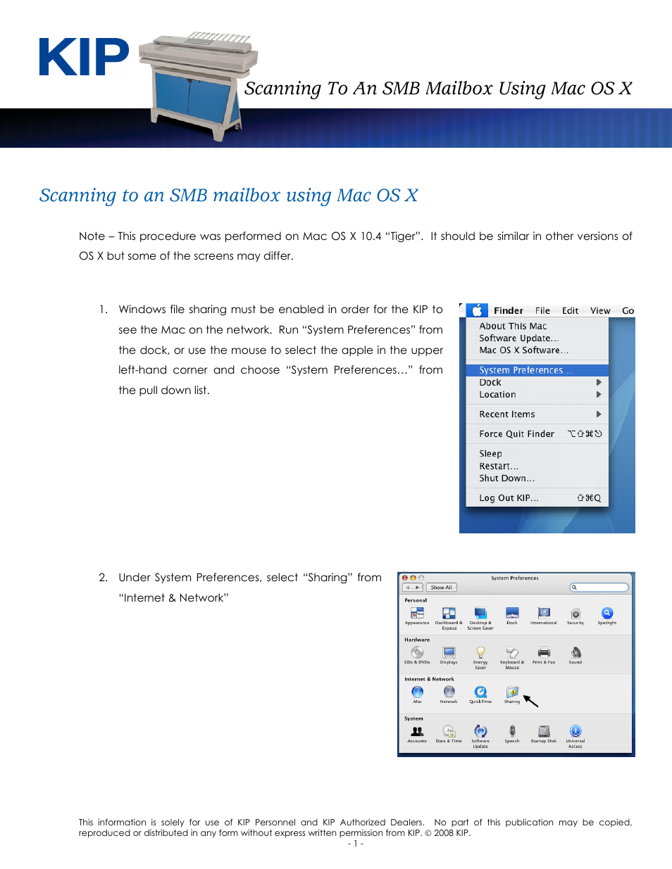 Scanning to an smb mailbox using mac os x | Konica Minolta KIP C7800 User Manual | Page 3 / 8