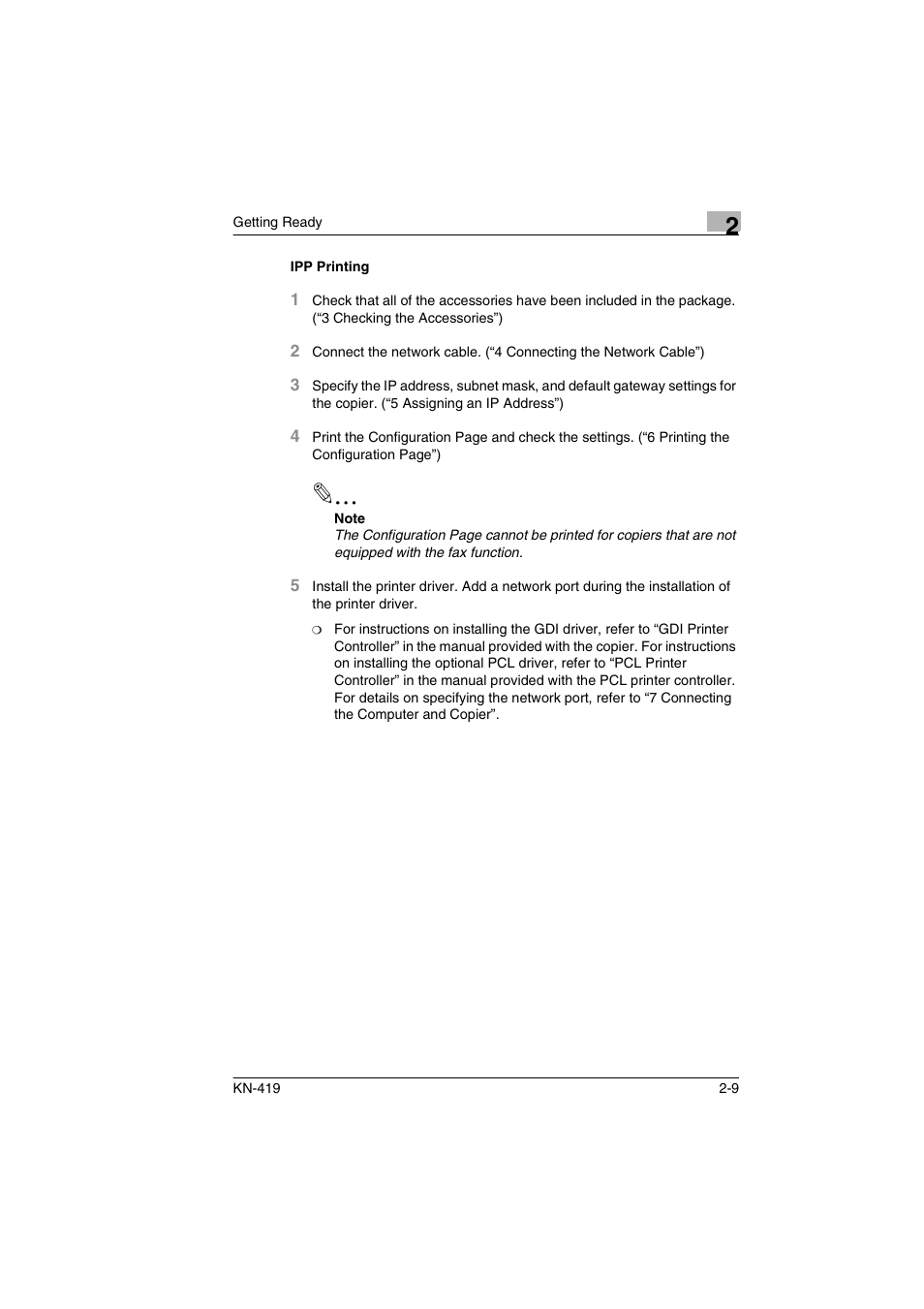 Ipp printing, Ipp printing -9 | Konica Minolta KN-419 User Manual | Page 18 / 52