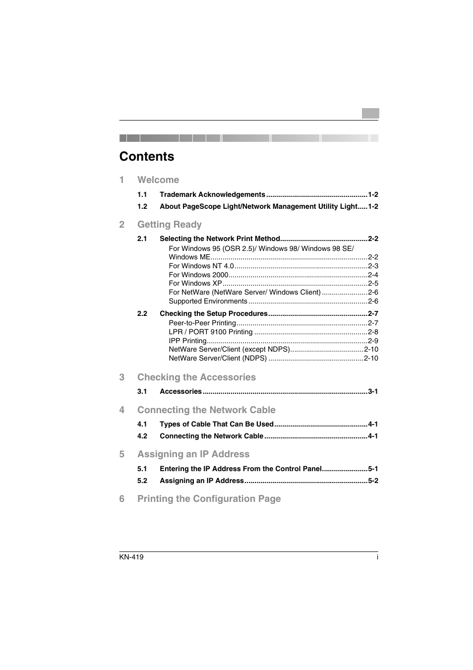 Konica Minolta KN-419 User Manual | Page 2 / 52