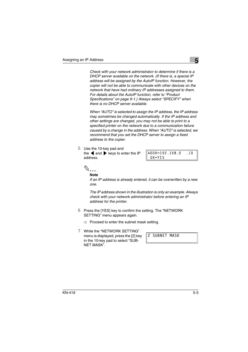 Konica Minolta KN-419 User Manual | Page 26 / 52