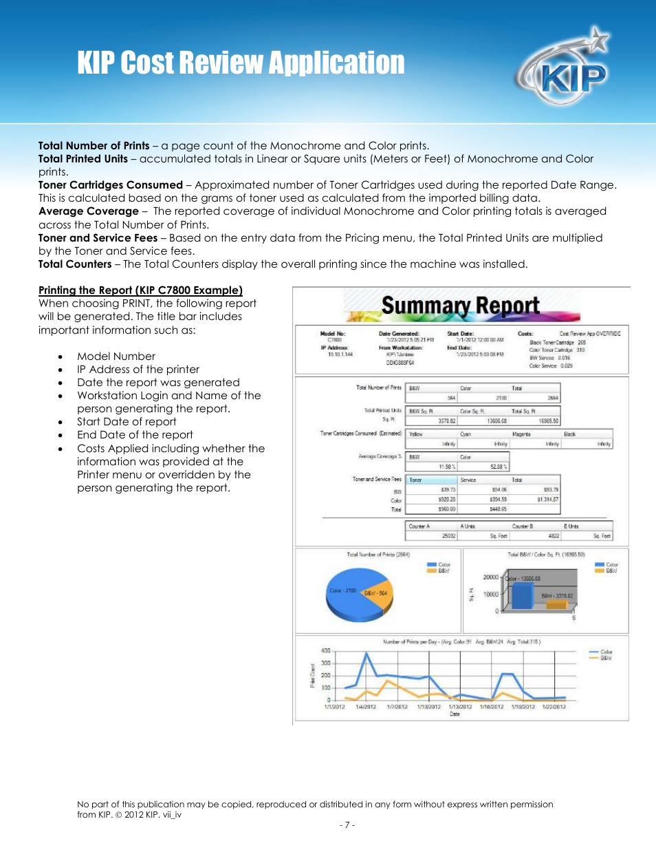 Kip cost review application | Konica Minolta KIP 7100 User Manual | Page 8 / 14