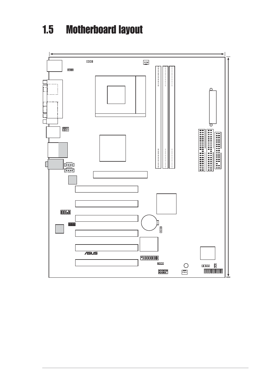 5 motherboard layout, Via kt400, Chipset | Asus a7v8x-x motherboard 1-7, Socket 462 | Asus A7V8X-X User Manual | Page 17 / 64