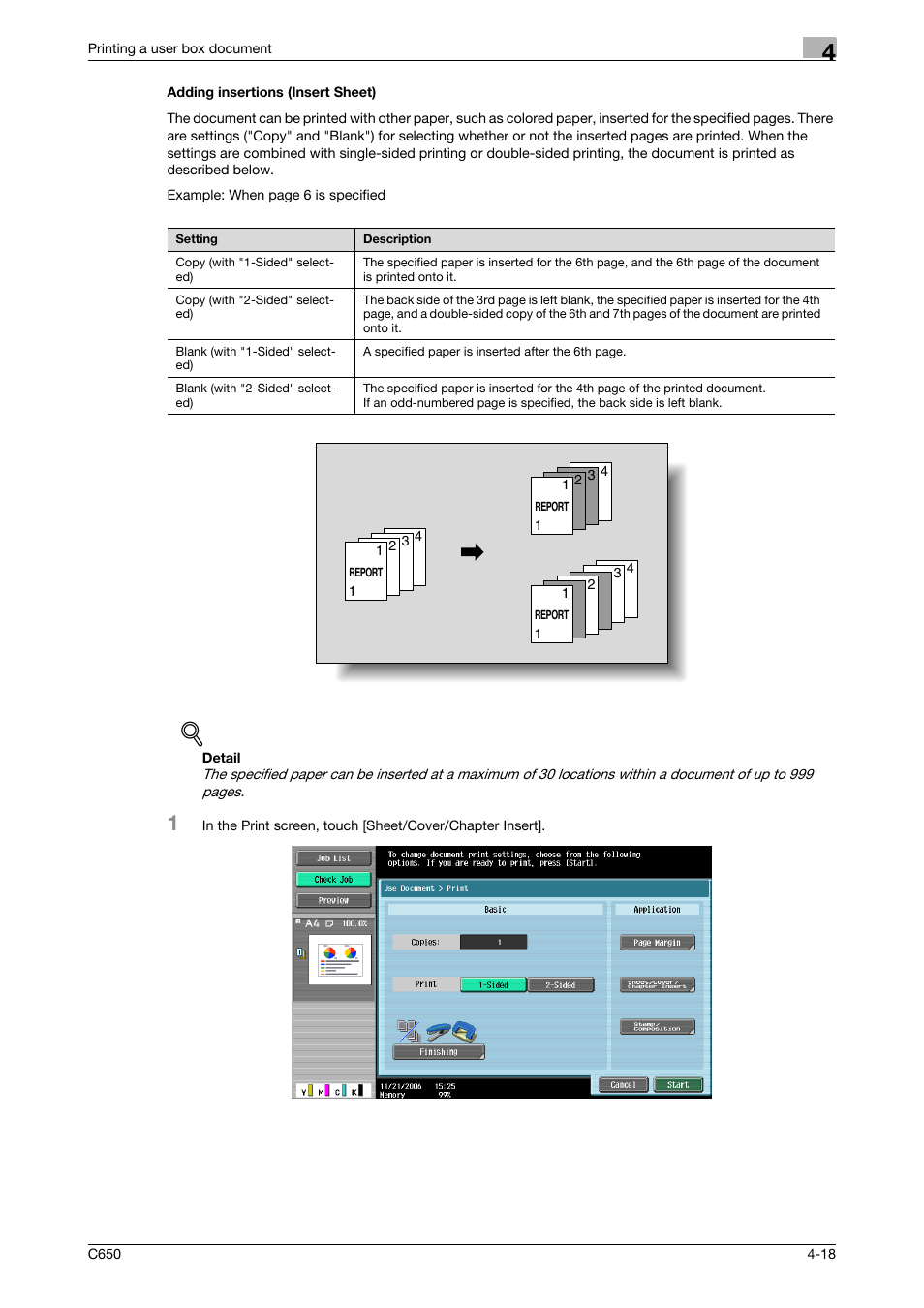 Adding insertions (insert sheet), Adding insertions (insert sheet) -18 | Konica Minolta bizhub C650 User Manual | Page 119 / 280