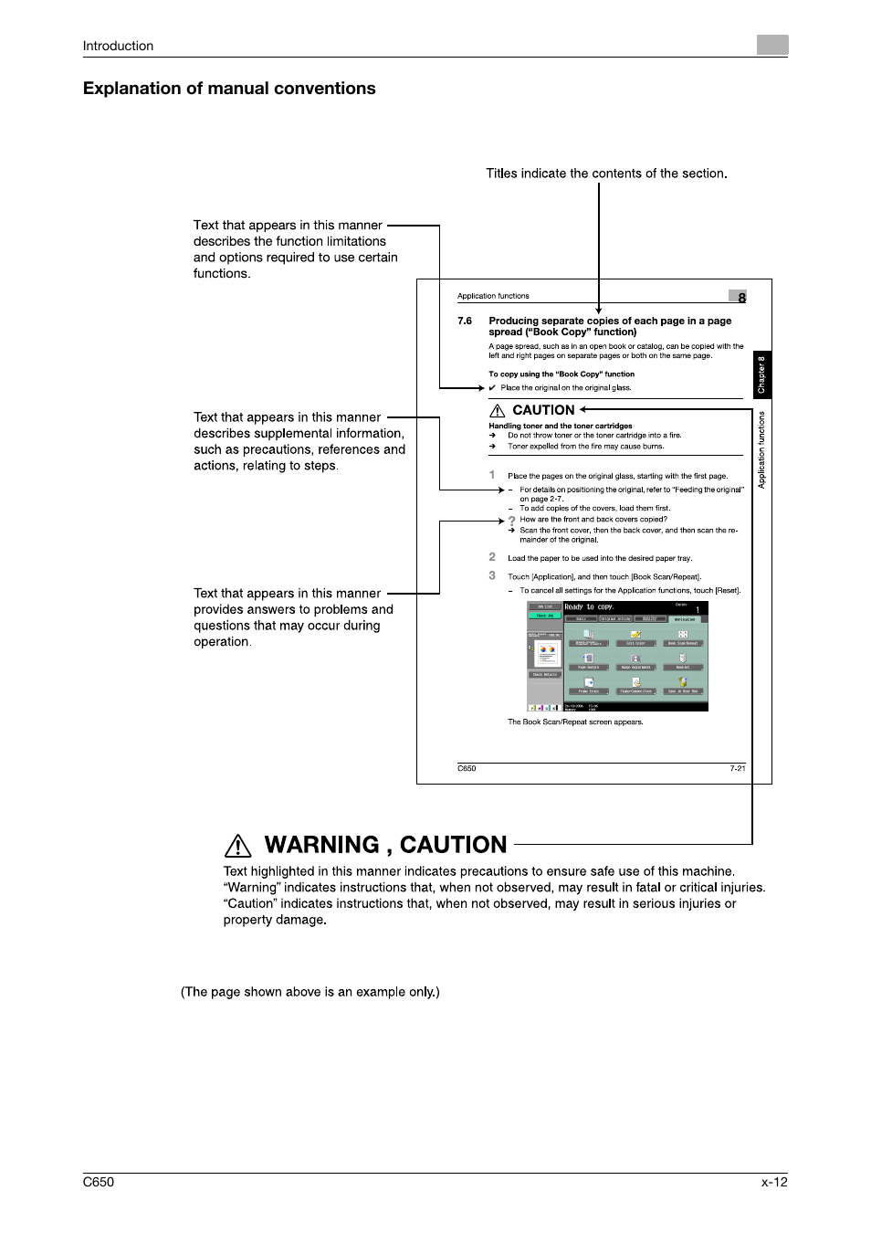 Explanation of manual conventions | Konica Minolta bizhub C650 User Manual | Page 13 / 280