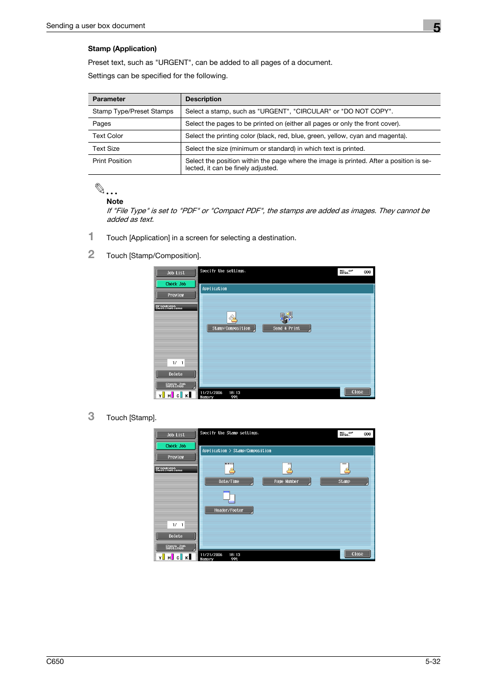 Stamp (application), Stamp (application) -32 | Konica Minolta bizhub C650 User Manual | Page 188 / 280