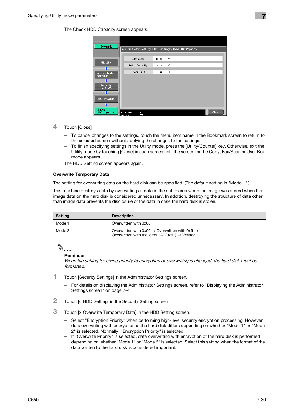 Overwrite temporary data, Overwrite temporary data -30 | Konica Minolta bizhub C650 User Manual | Page 260 / 280