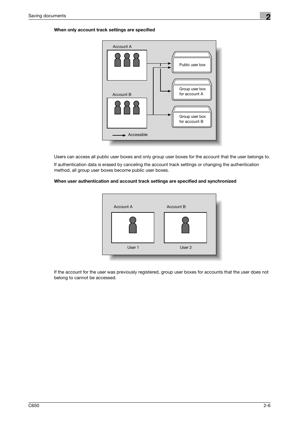 When only account track settings are specified | Konica Minolta bizhub C650 User Manual | Page 31 / 280