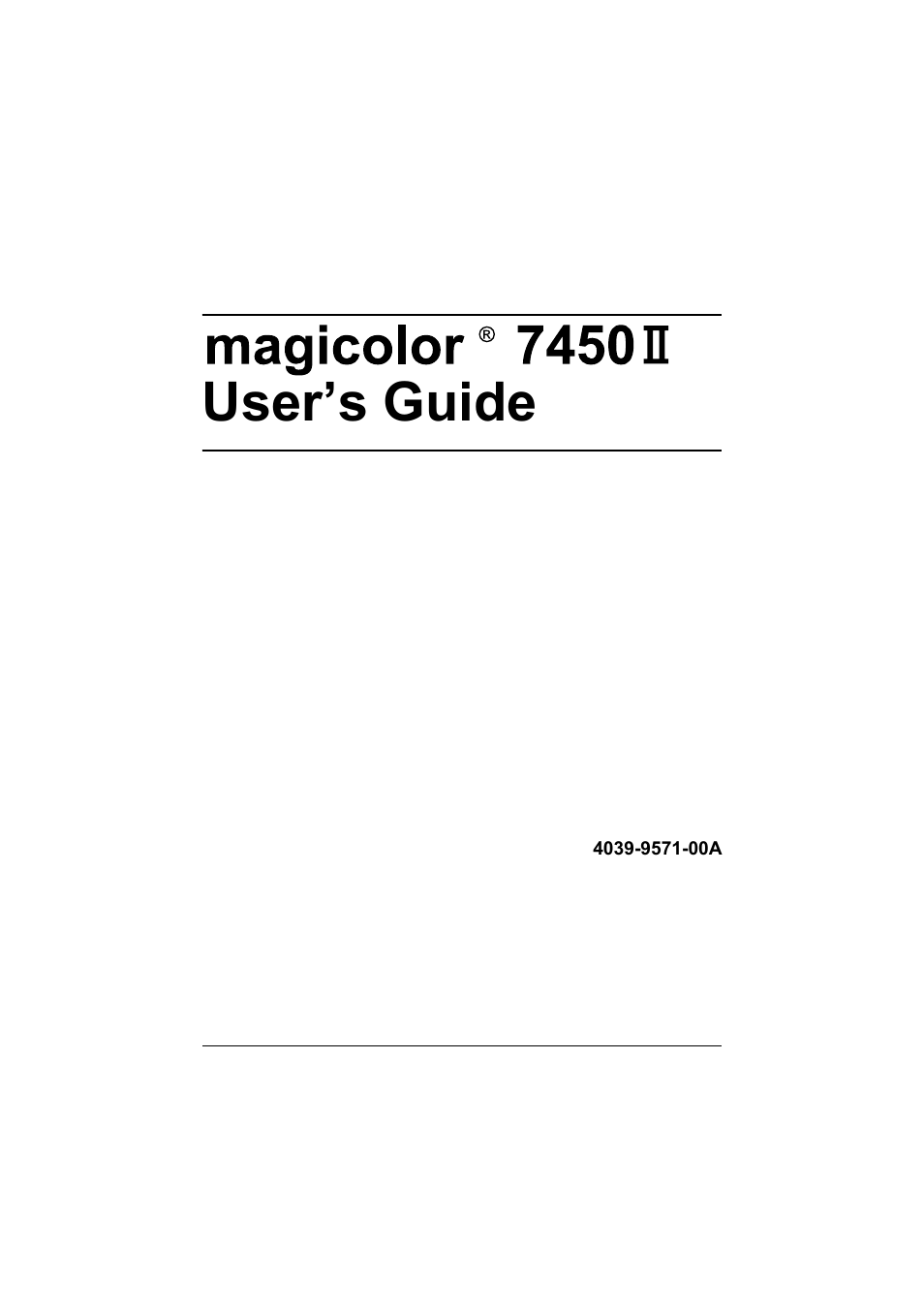 Konica Minolta magicolor 7450 II grafx User Manual | 252 pages