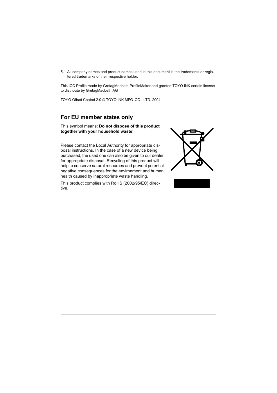 For eu member states only | Konica Minolta magicolor 7450 II grafx User Manual | Page 7 / 252