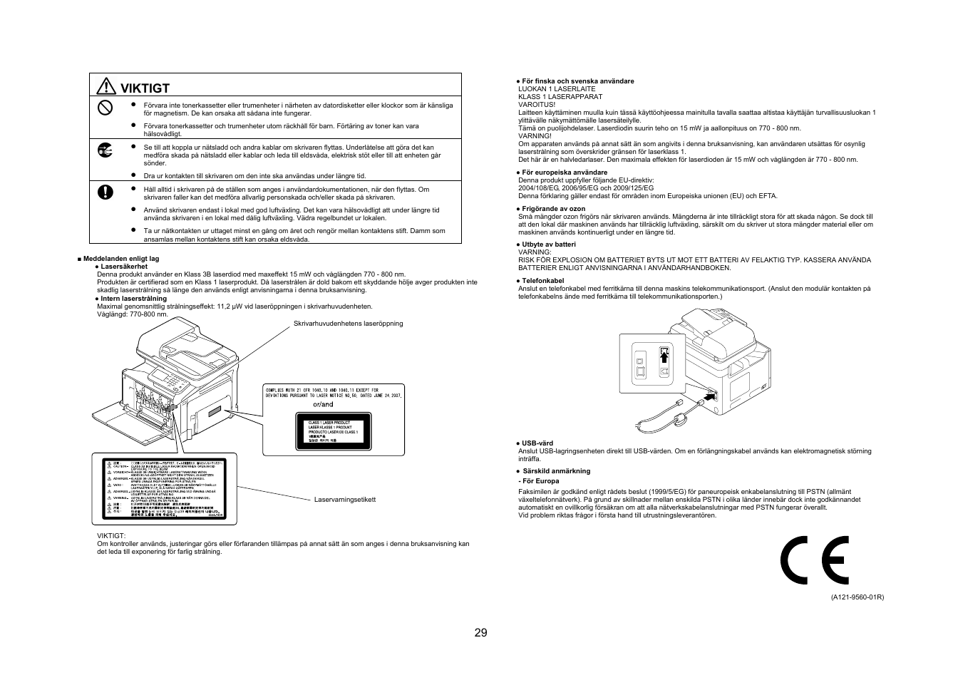 Viktigt | Konica Minolta bizhub C35 User Manual | Page 30 / 49