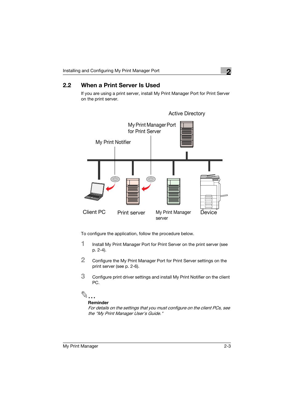 2 when a print server is used, When a print server is used -3 | Konica Minolta PageScope Enterprise Suite User Manual | Page 19 / 65