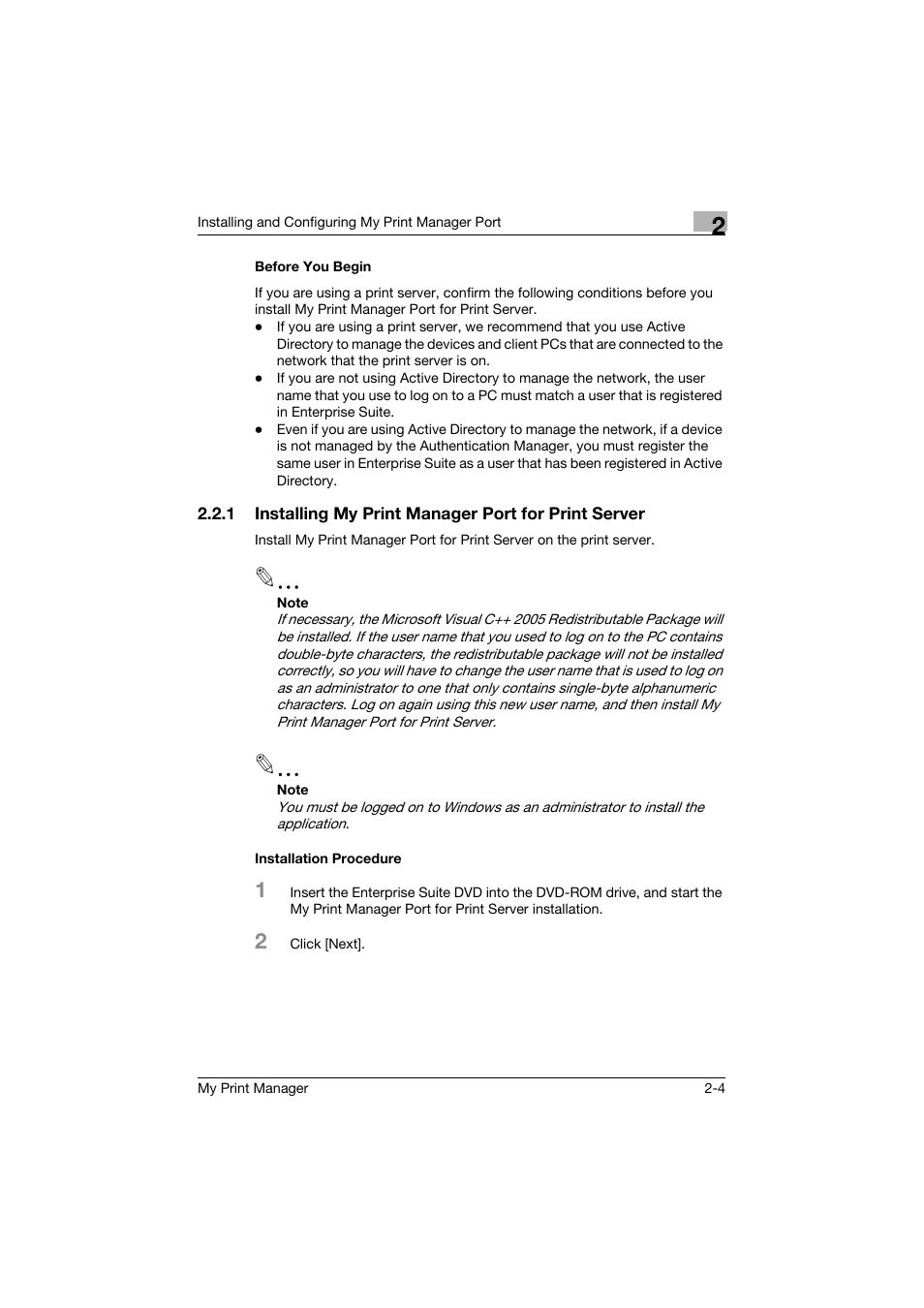 Before you begin, Installation procedure, Before you begin -4 | Konica Minolta PageScope Enterprise Suite User Manual | Page 20 / 65