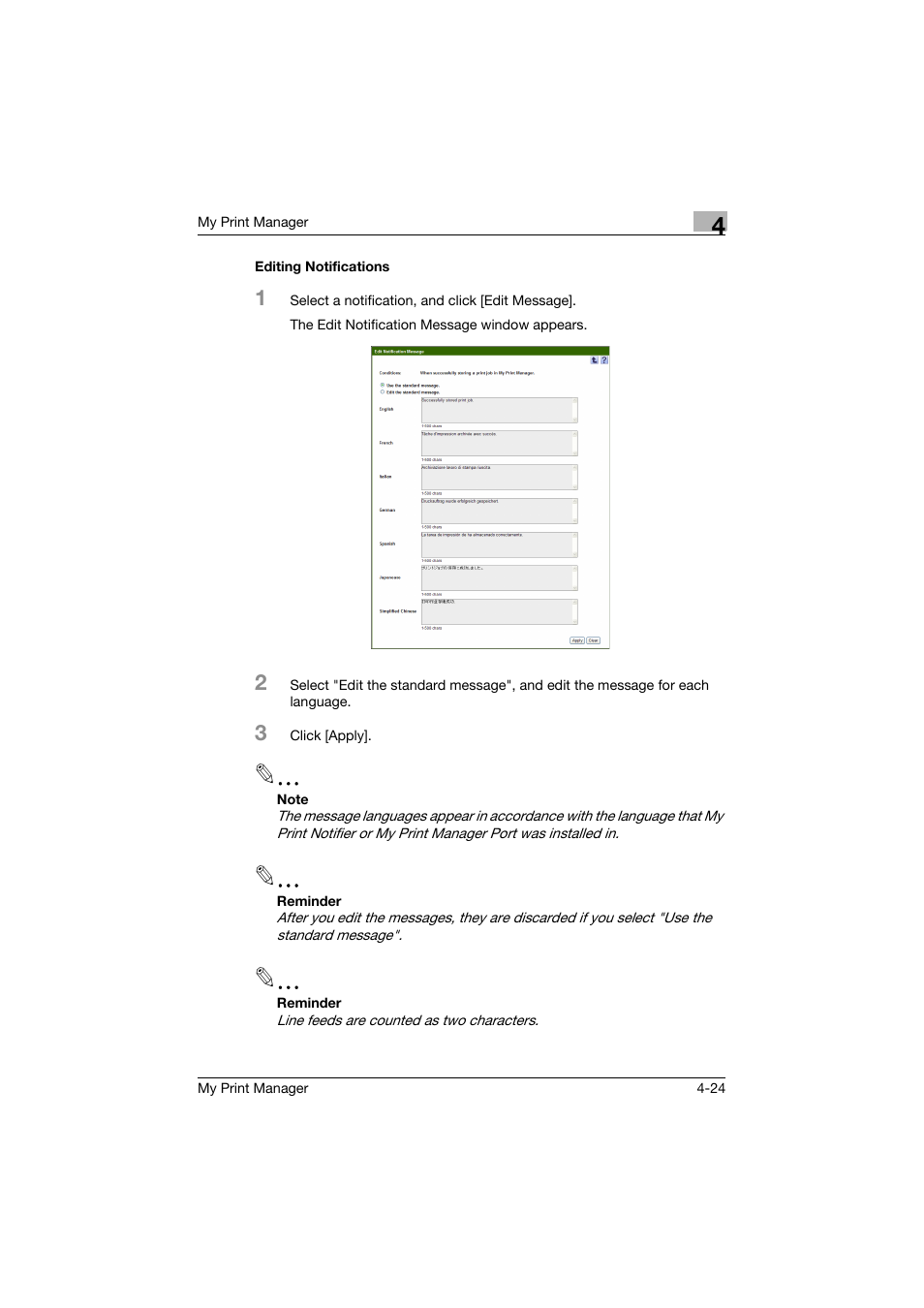 Editing notifications, Editing notifications -24 | Konica Minolta PageScope Enterprise Suite User Manual | Page 55 / 65