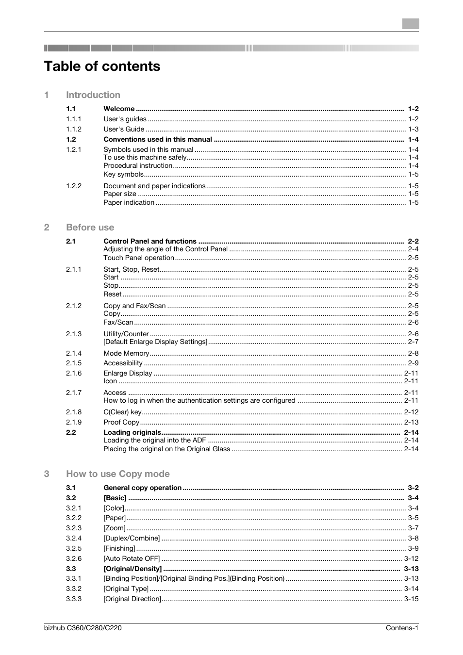 Konica Minolta BIZHUB C360 User Manual | Page 2 / 63