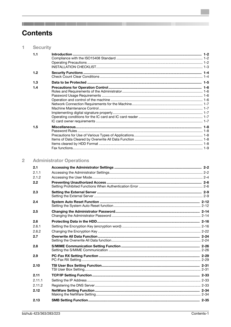 Konica Minolta BIZHUB 223 User Manual | Page 2 / 55