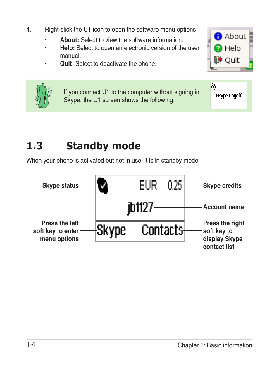 3 standby mode | Asus USb phone for Skype AiGuru U1 User Manual | Page 14 / 28
