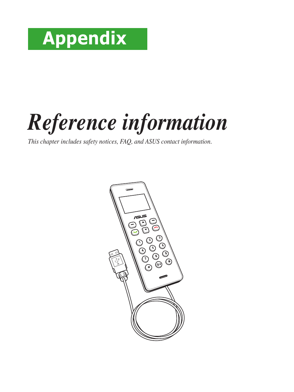 Reference information, Appendix | Asus USb phone for Skype AiGuru U1 User Manual | Page 21 / 28