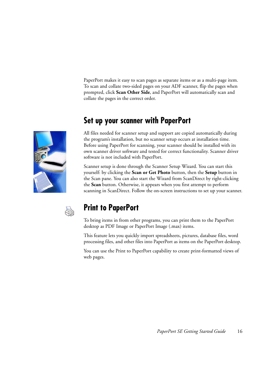 Set up your scanner with paperport, Print to paperport | Konica Minolta Magicolor 2480MF User Manual | Page 16 / 28