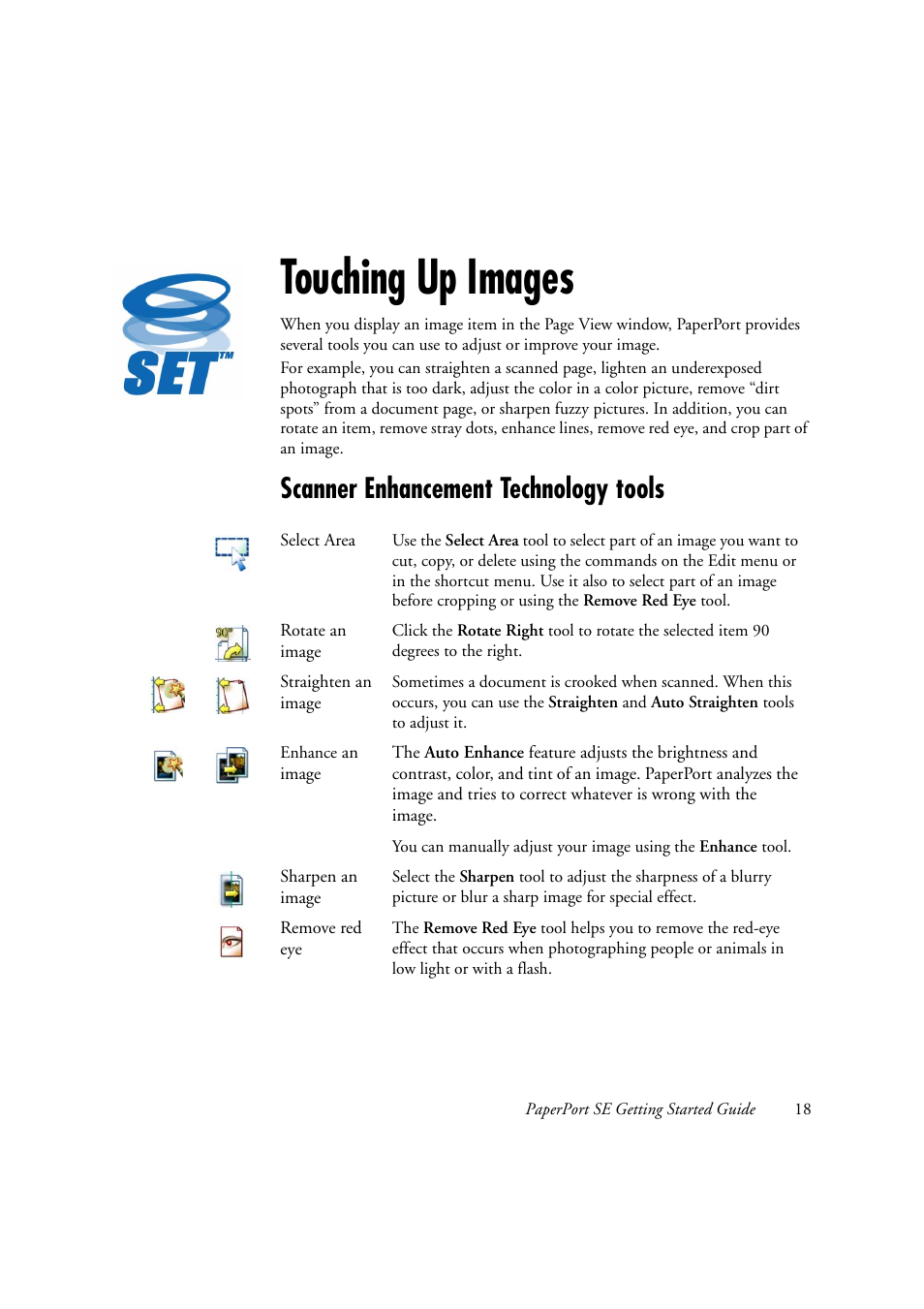 Touching up images, Scanner enhancement technology tools | Konica Minolta Magicolor 2480MF User Manual | Page 18 / 28