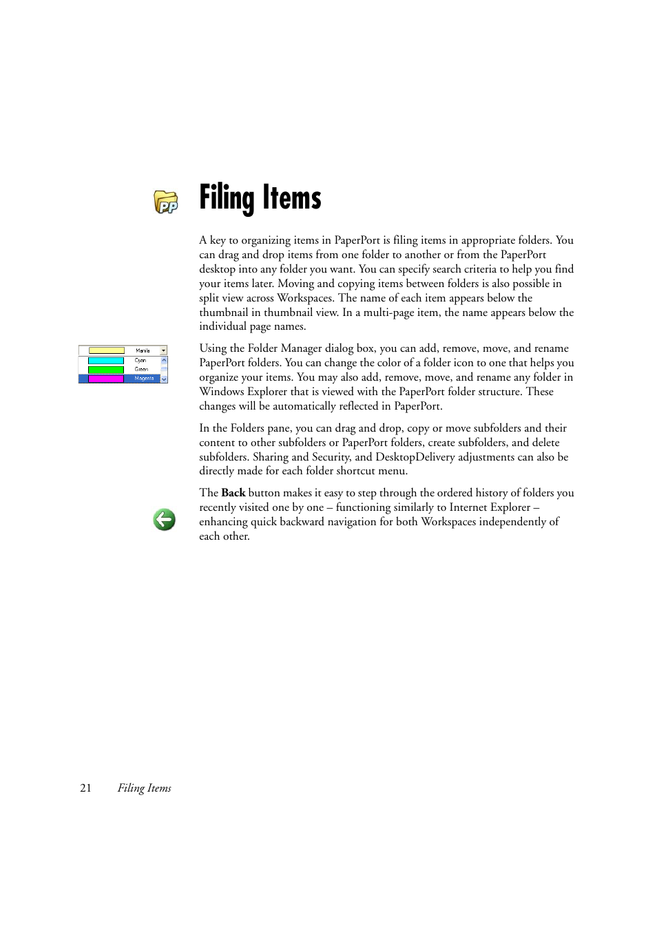 Filing items | Konica Minolta Magicolor 2480MF User Manual | Page 21 / 28