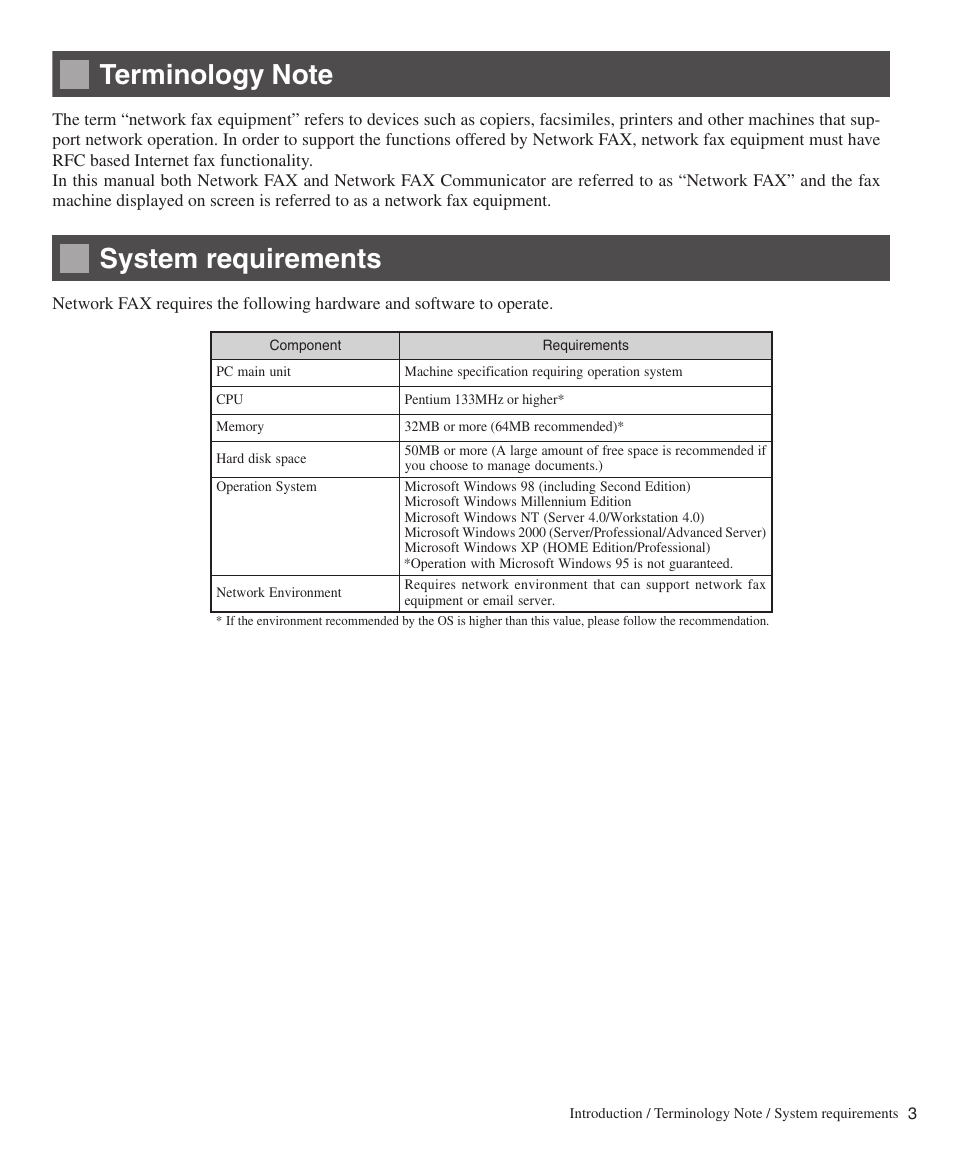 Terminology note, System requirements | Konica Minolta bizhub 282 User Manual | Page 3 / 76