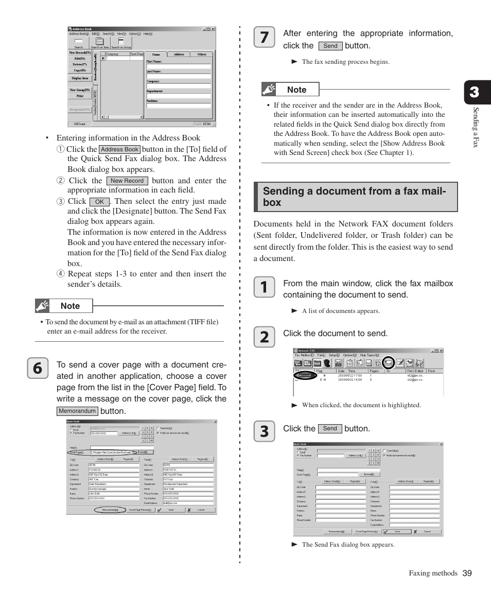 Sending a document from a fax mailbox, Sending a document from a fax mail- box | Konica Minolta bizhub 282 User Manual | Page 39 / 76